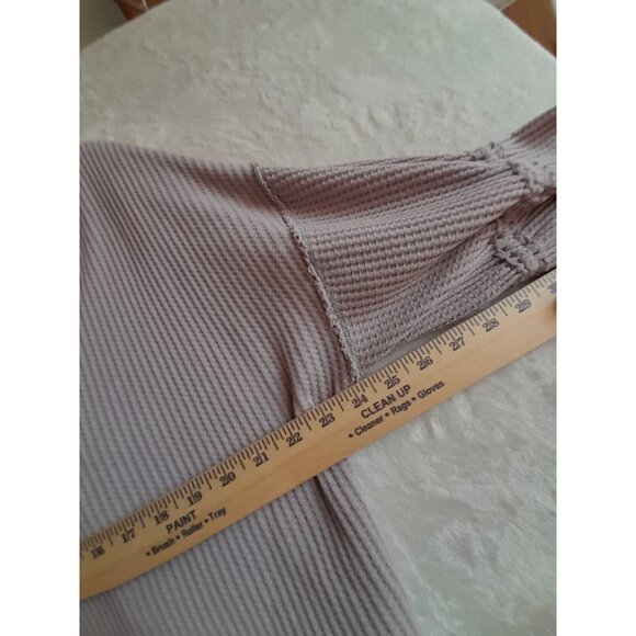 We The Free Large Dahlia Waffle Knit Flared Sleeve Thermal Grunge Slouchy Top - Picture 6 of 7